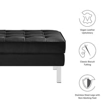 Loft Tufted Vegan Leather Ottoman