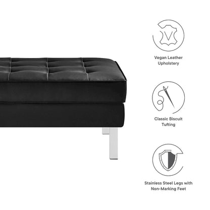 Loft Tufted Vegan Leather Ottoman