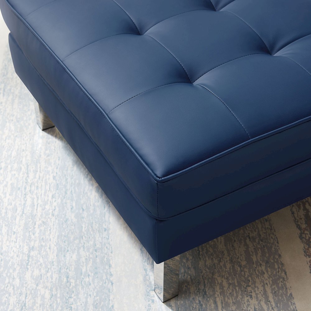Loft Tufted Vegan Leather Ottoman