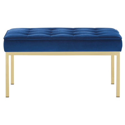 Loft Gold Stainless Steel Leg Medium Performance Velvet Bench