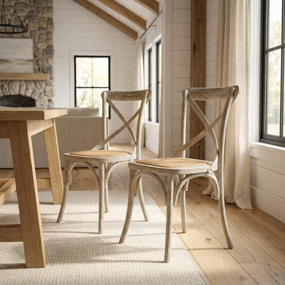 Wooden Dining Side Chairs for Kitchen and Dining Room, Gray, Set of 2