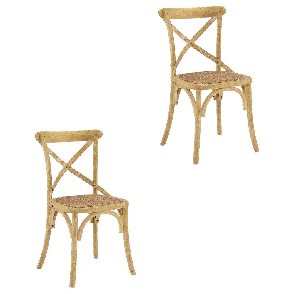 Wooden Dining Side Chairs for Kitchen and Dining Room, Natural, Set of 2