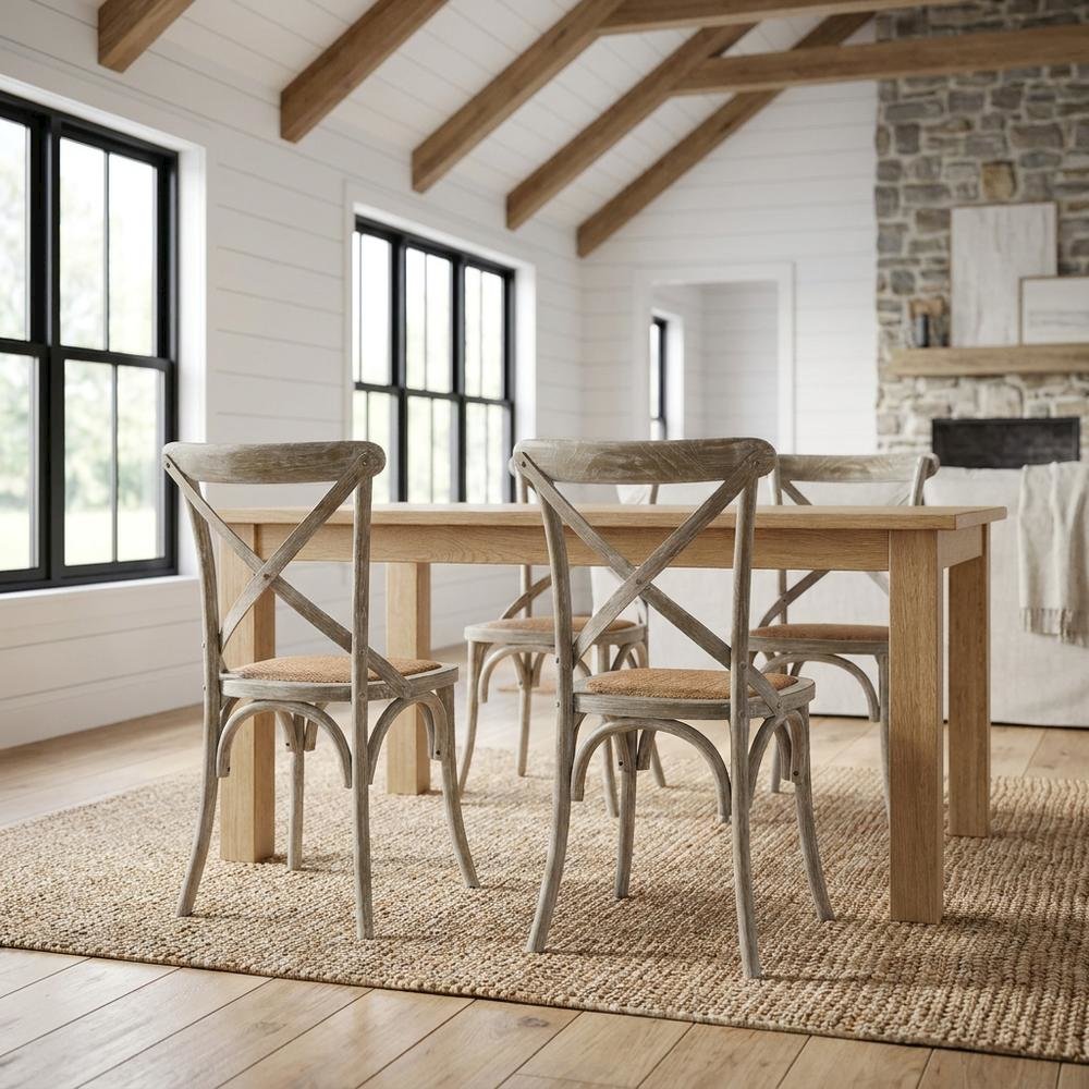 Wooden Dining Side Chairs for Dining Room, Gray, Set of 4
