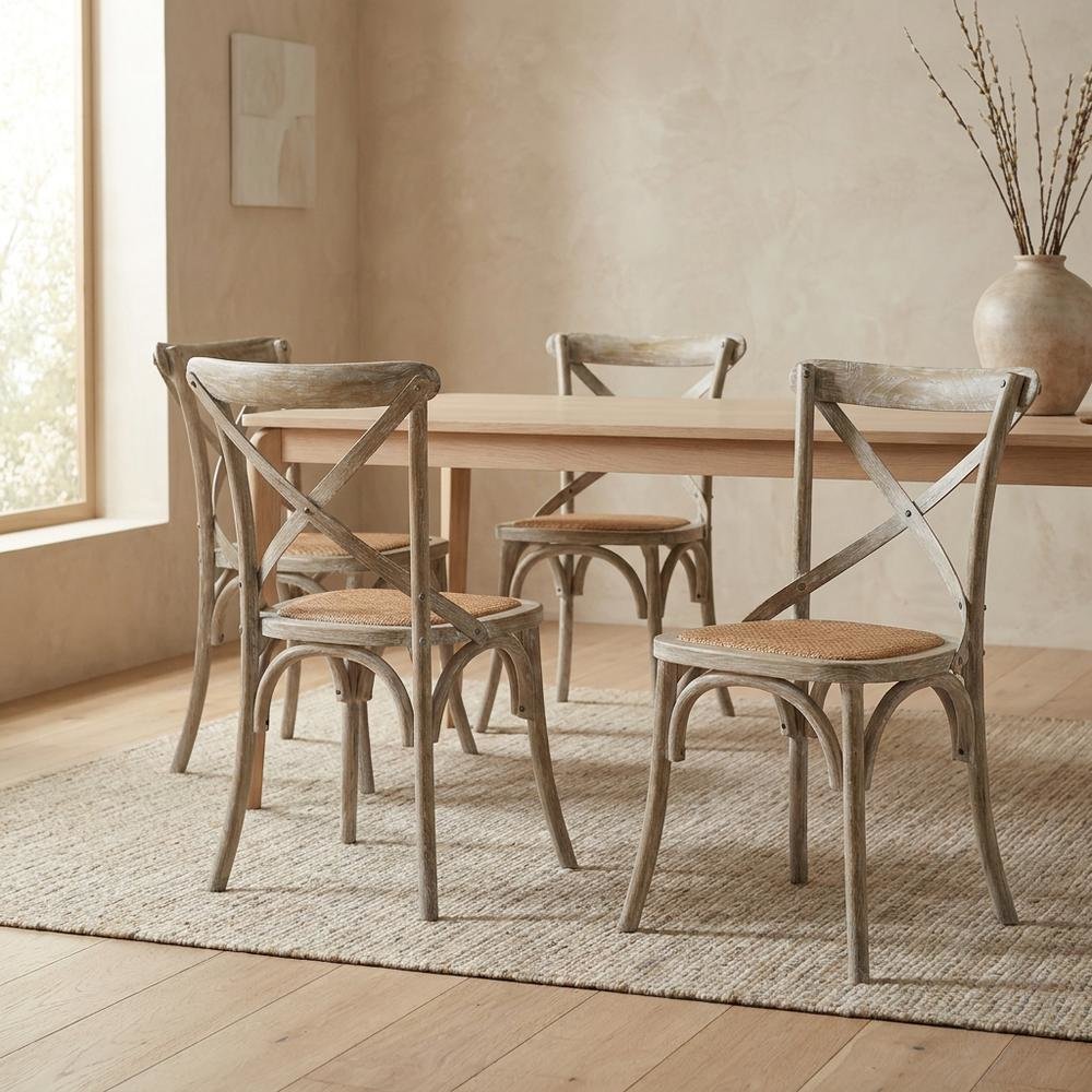 Wooden Dining Side Chairs for Dining Room, Gray, Set of 4
