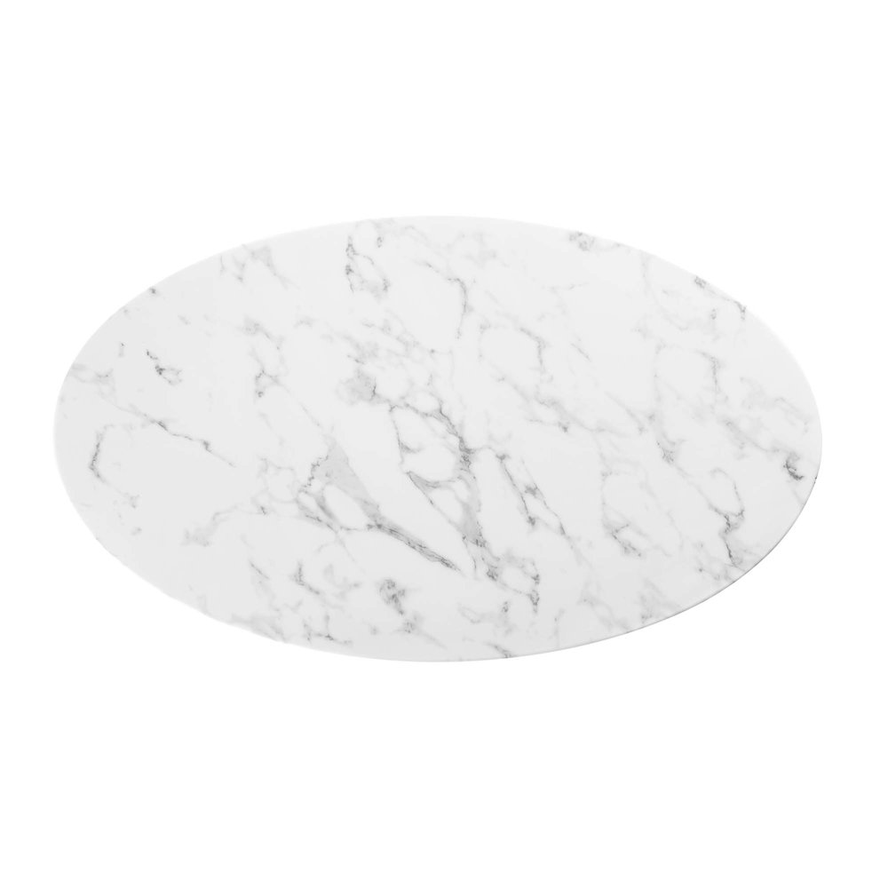 Lippa 48" Oval Faux Marble Coffee Table