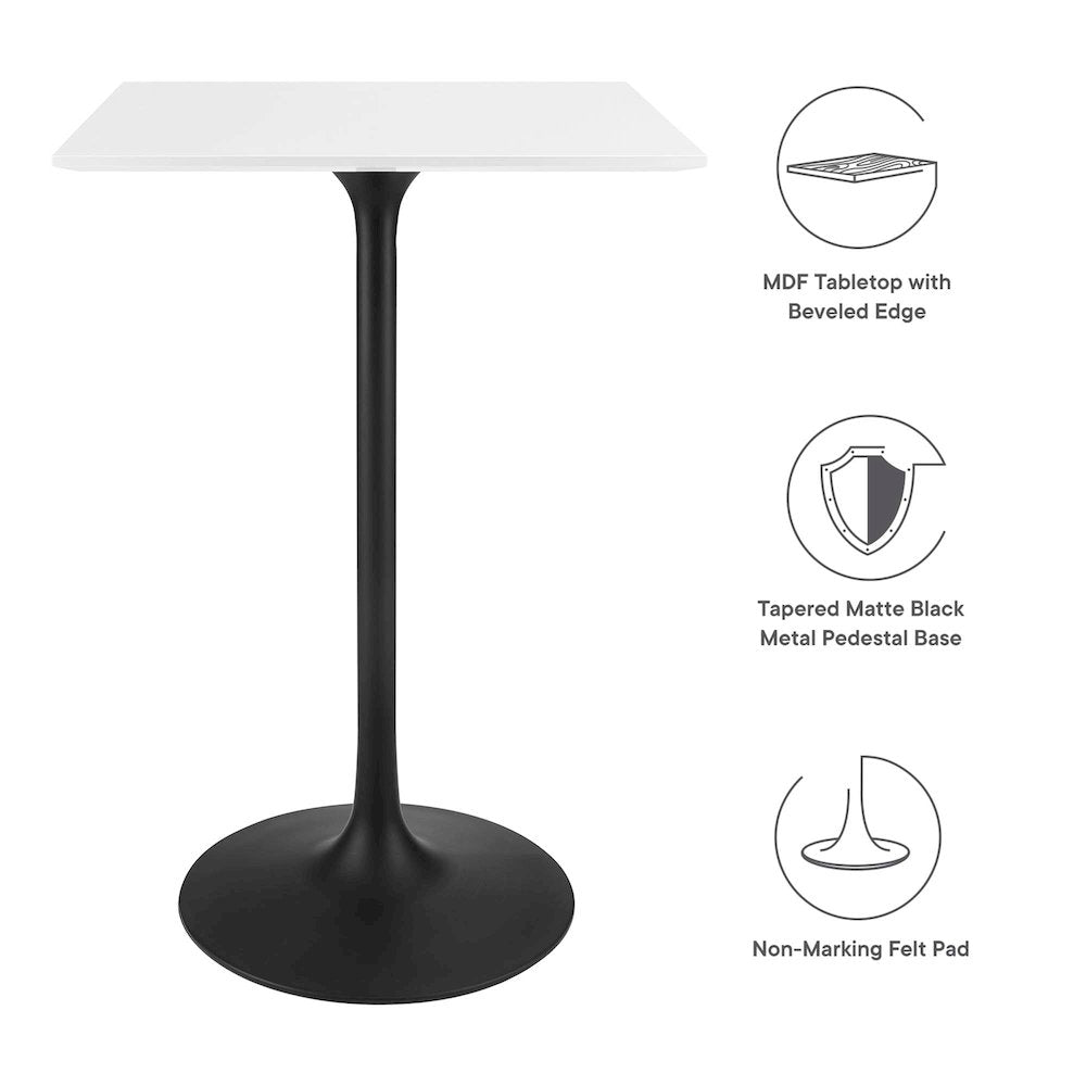 Lippa 28" Square Wood Bar Table