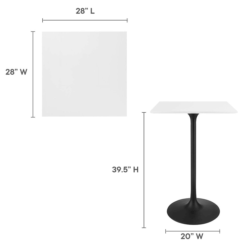 Lippa 28" Square Wood Bar Table