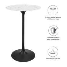 Lippa 28" Round Faux Marble Bar Table