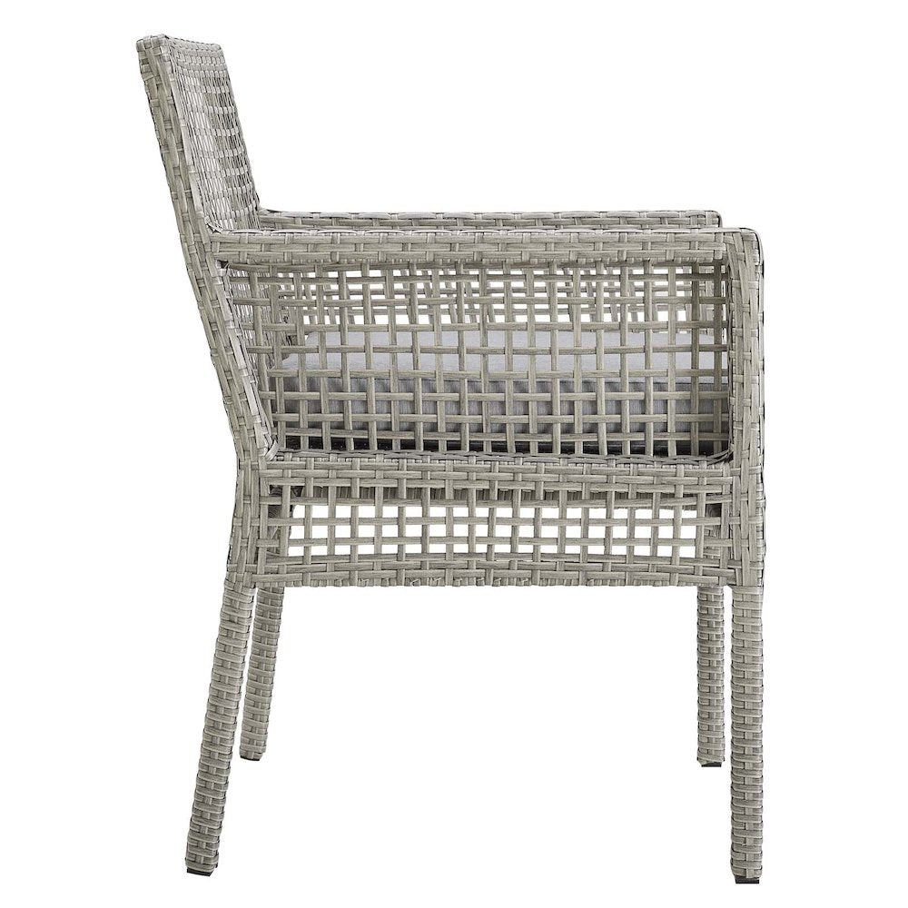 Aura Outdoor Patio Wicker Rattan Dining Armchair Set of 2