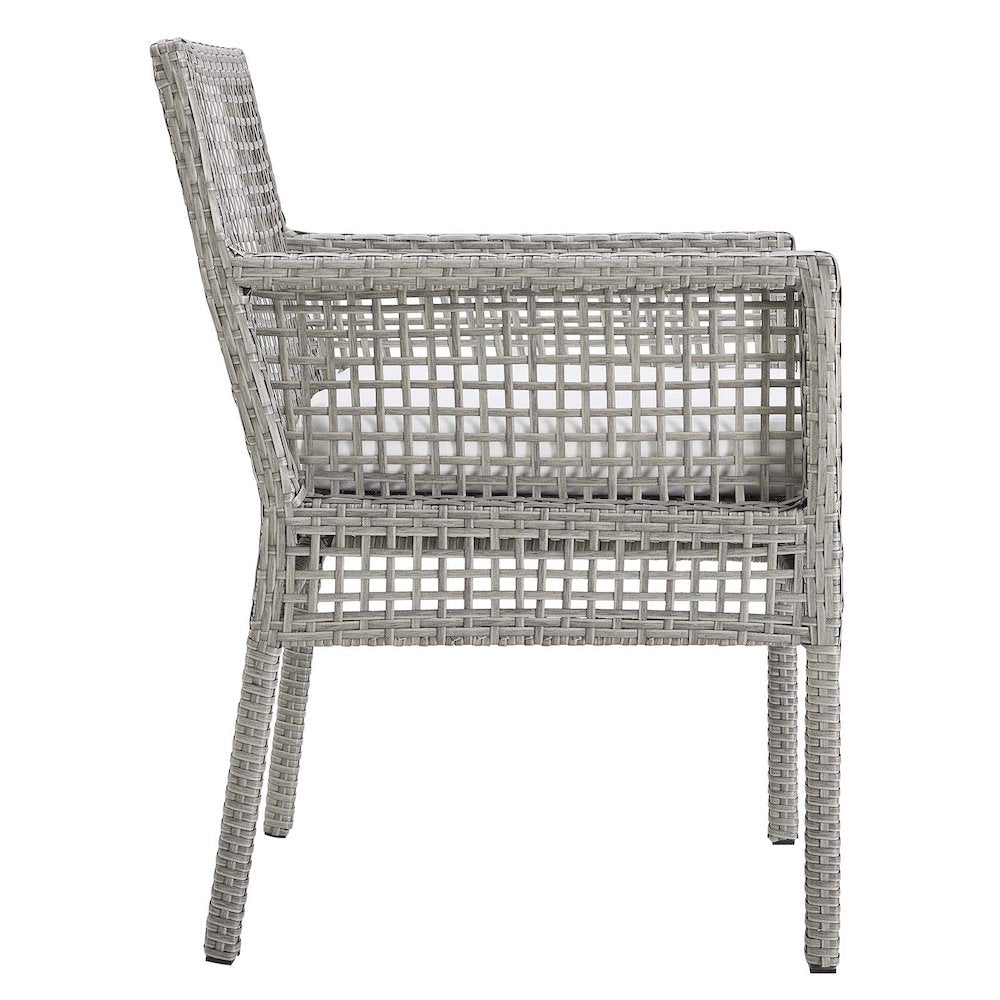 Aura Outdoor Patio Wicker Rattan Dining Armchair Set of 2