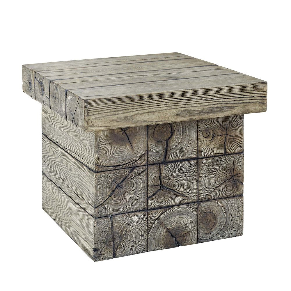 Manteo Rustic Coastal Outdoor Patio Side Table