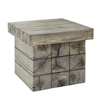 Manteo Rustic Coastal Outdoor Patio Side Table
