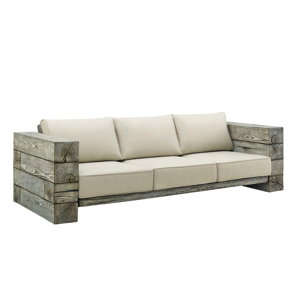 Manteo Rustic Coastal Outdoor Patio SunbrellaSofa