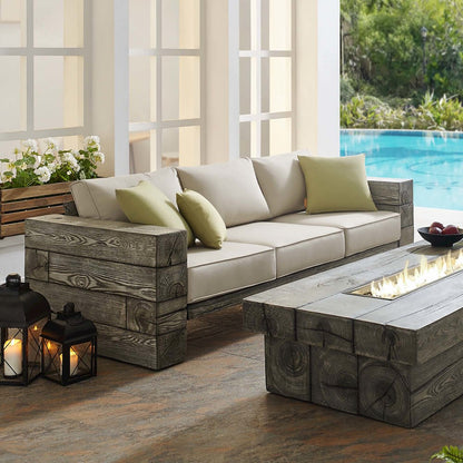 Manteo Rustic Coastal Outdoor Patio SunbrellaSofa