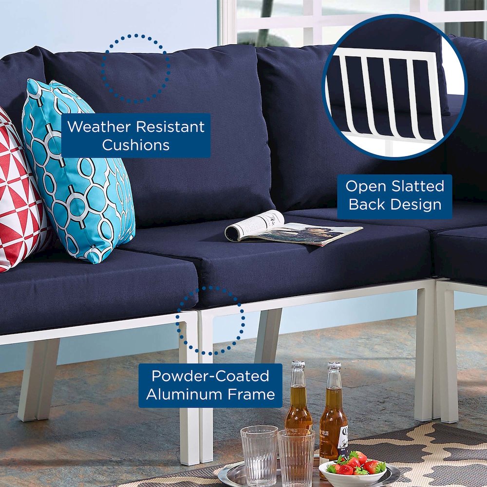 Riverside Outdoor Patio Aluminum Armless Chair