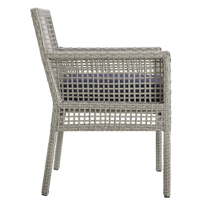 Aura Outdoor Patio Wicker Rattan Dining Armchair Set of 4