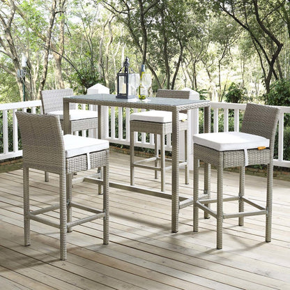 Conduit Outdoor Patio Wicker Rattan Bar Stool Set of 4