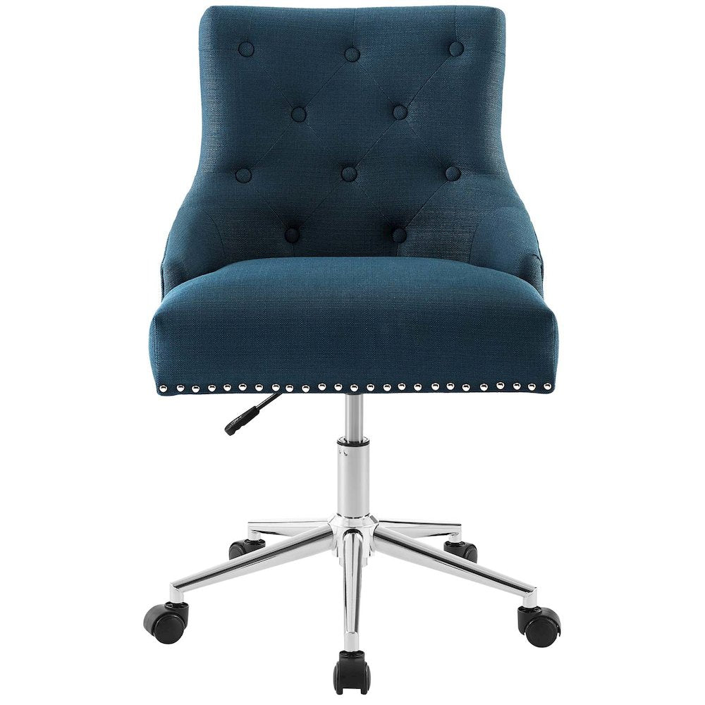 Regent Tufted Button Swivel Upholstered Fabric Office Chair