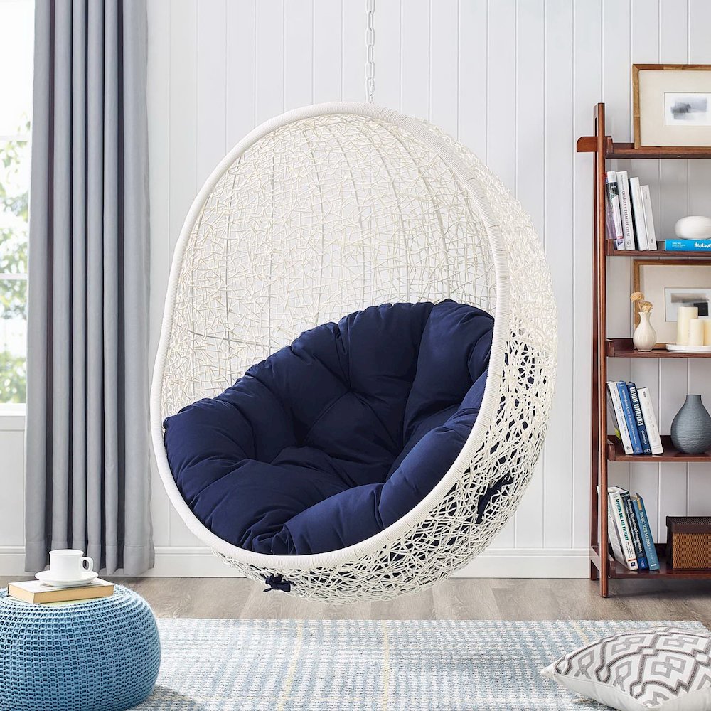 Hide Sunbrella Fabric Swing Outdoor Patio Lounge Chair Without Stand