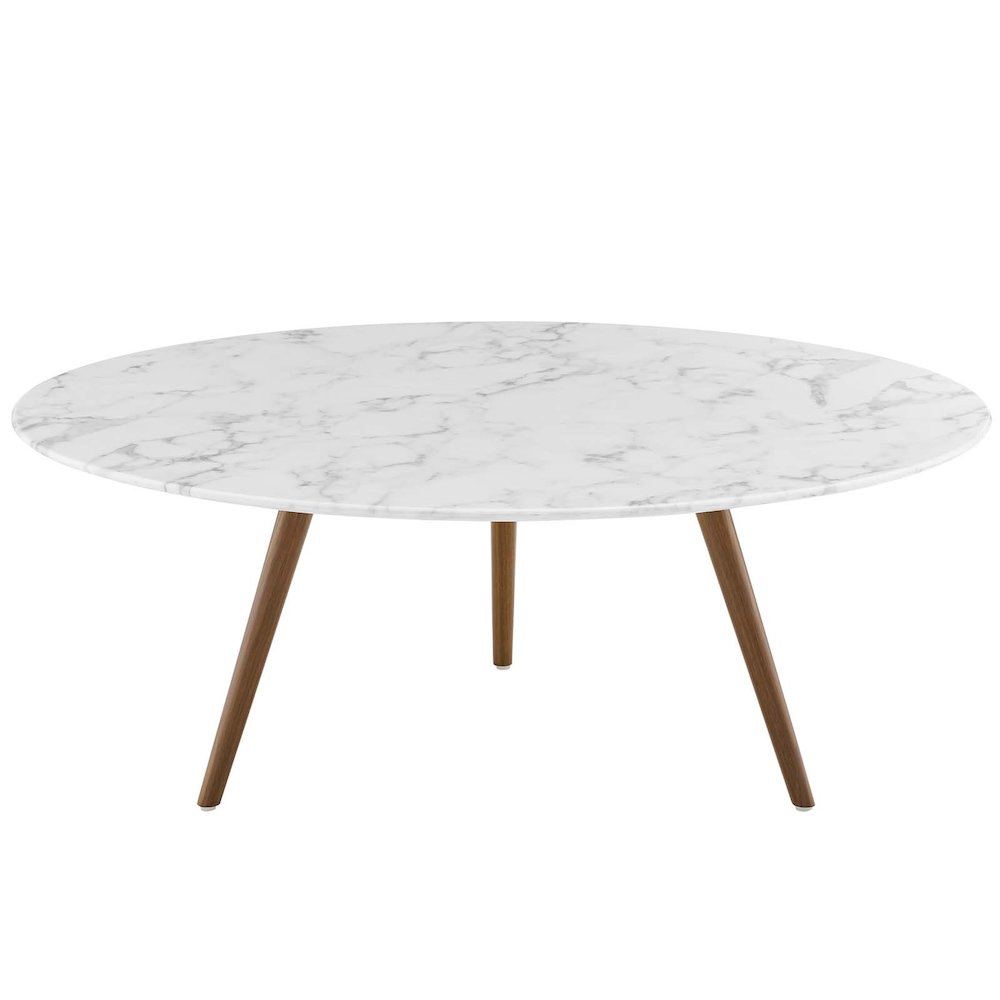 Lippa 40" Round Faux Marble Coffee Table with Tripod Base