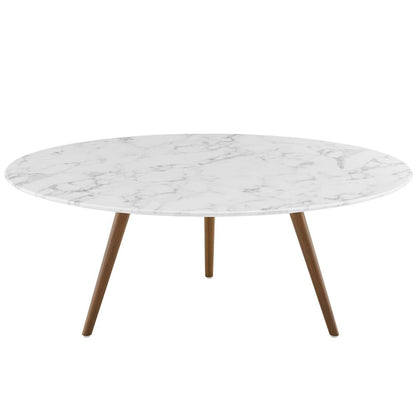 Lippa 40" Round Faux Marble Coffee Table with Tripod Base