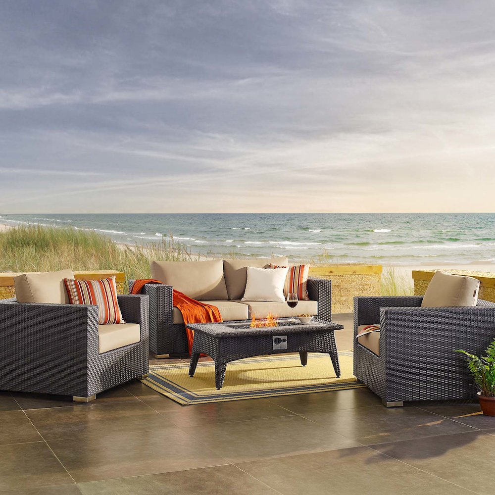 Convene 4 Piece Set Outdoor Patio with Fire Pit
