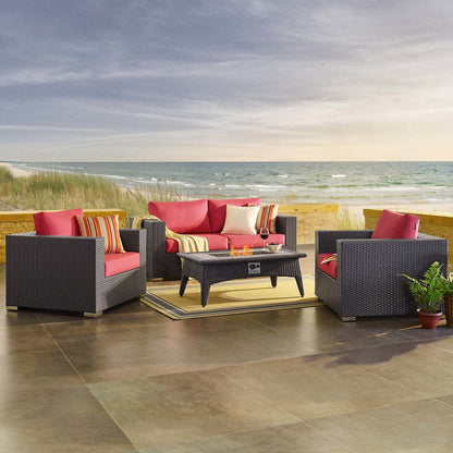 Convene 4 Piece Set Outdoor Patio with Fire Pit