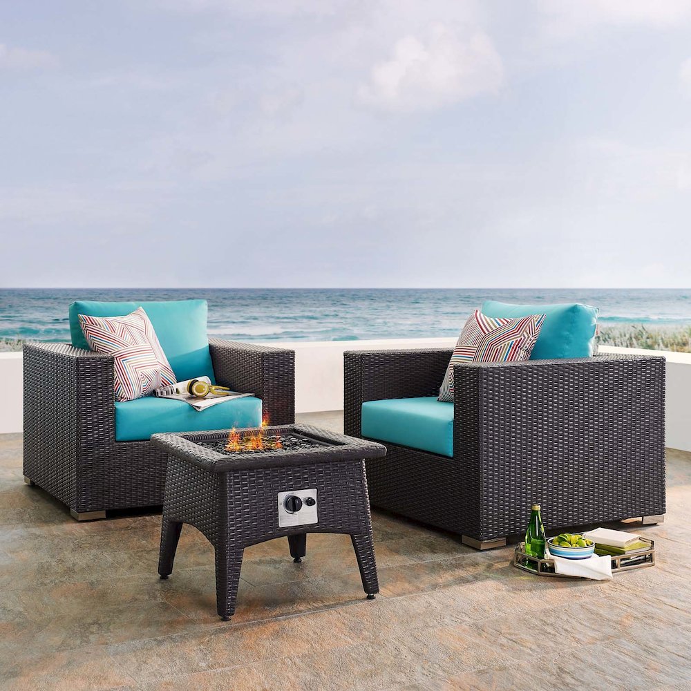 Convene 3 Piece Set Outdoor Patio with Fire Pit