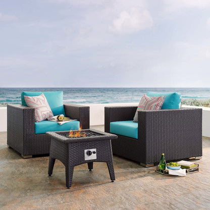 Convene 3 Piece Set Outdoor Patio with Fire Pit
