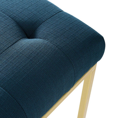 Privy Gold Stainless Steel Upholstered Fabric Dining Accent Chair