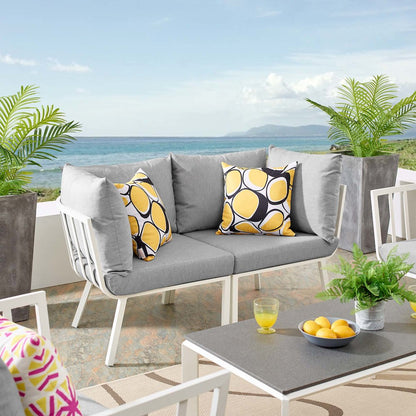 Riverside 2 Piece Outdoor Patio Aluminum Sectional Sofa Set