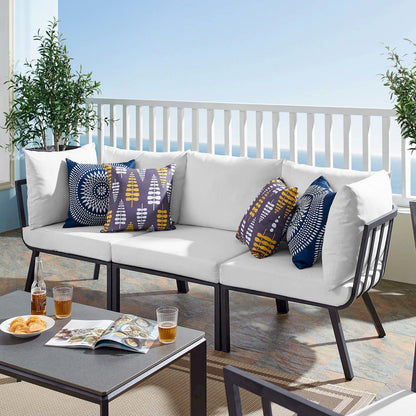 Riverside 3 Piece Outdoor Patio Aluminum Sectional Sofa Set