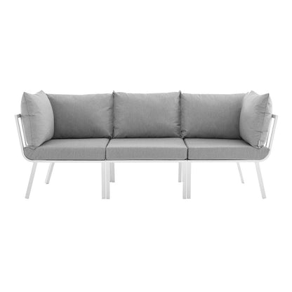 Riverside 3 Piece Outdoor Patio Aluminum Sectional Sofa Set