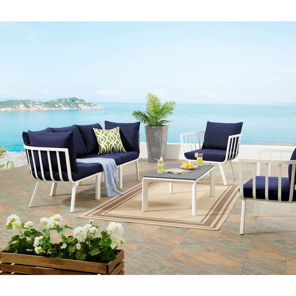 Riverside 5 Piece Outdoor Patio Aluminum Set