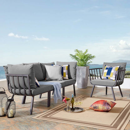 Riverside 4 Piece Outdoor Patio Aluminum Set