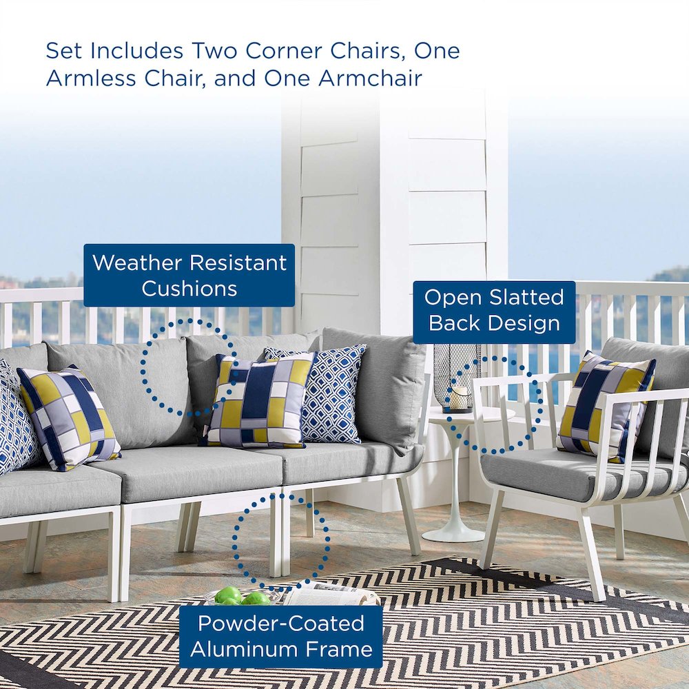 Riverside 4 Piece Outdoor Patio Aluminum Set