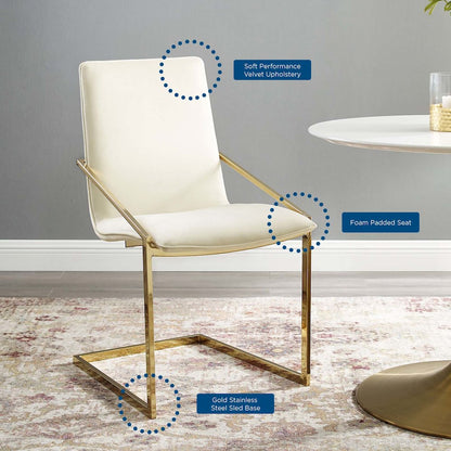 Pitch Performance Velvet Dining Armchair