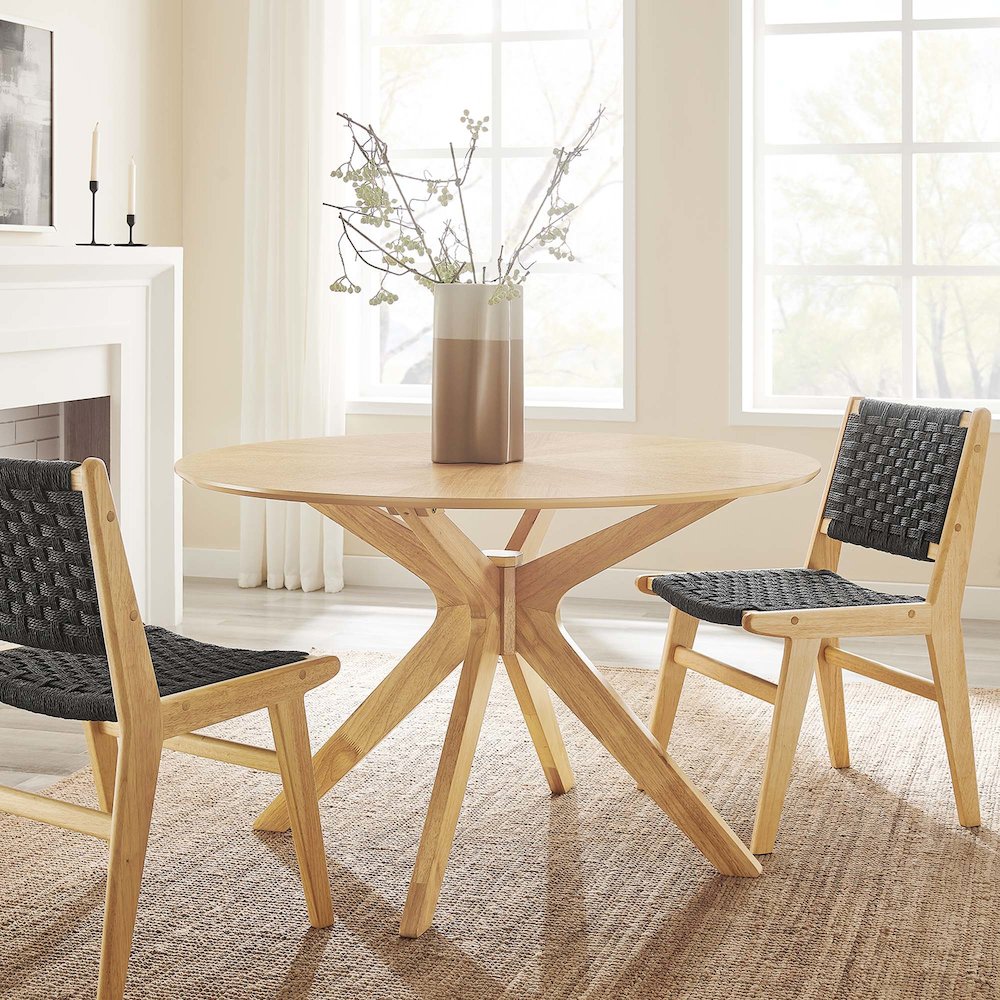 Crossroads 47" Round Wood Dining Table