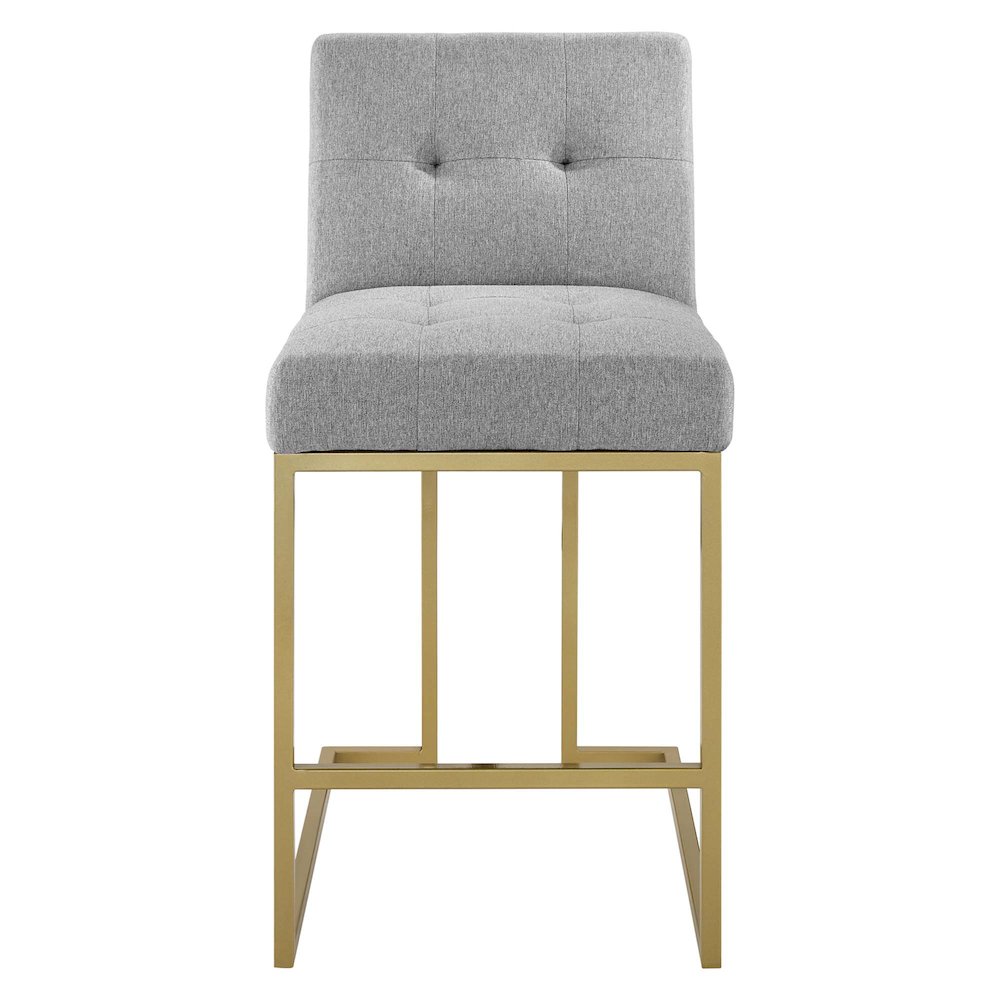 Privy Gold Stainless Steel Upholstered Fabric Counter Stool