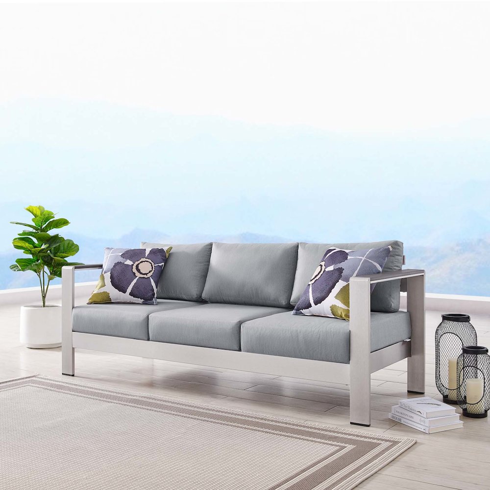 Shore Outdoor Patio Aluminum Sofa