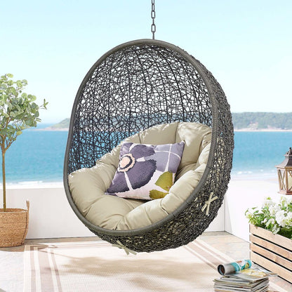 Hide Outdoor Patio Sunbrella Swing Chair With Stand