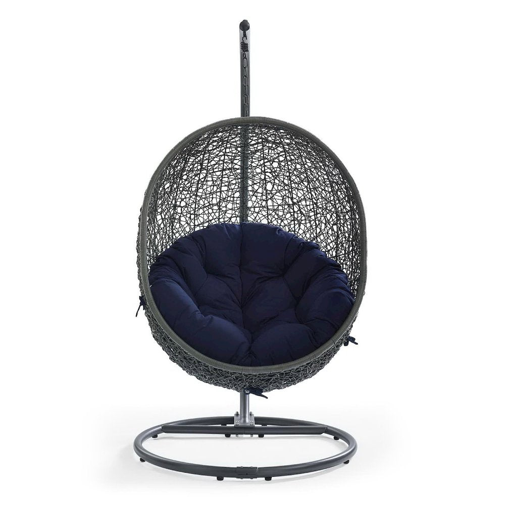 Hide Outdoor Patio Sunbrella Swing Chair With Stand