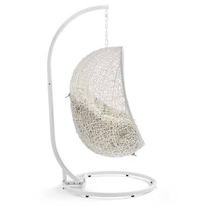 Hide Outdoor Patio Sunbrella Swing Chair With Stand