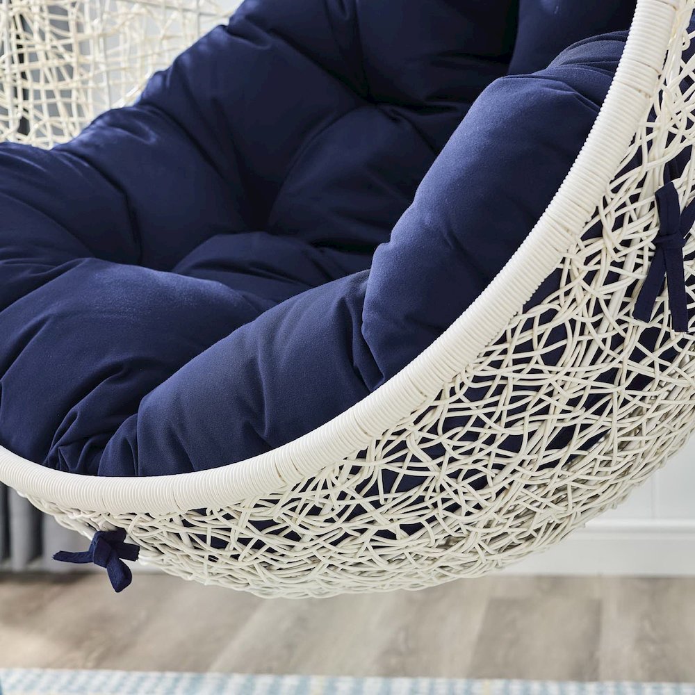 Hide Outdoor Patio Sunbrella Swing Chair With Stand