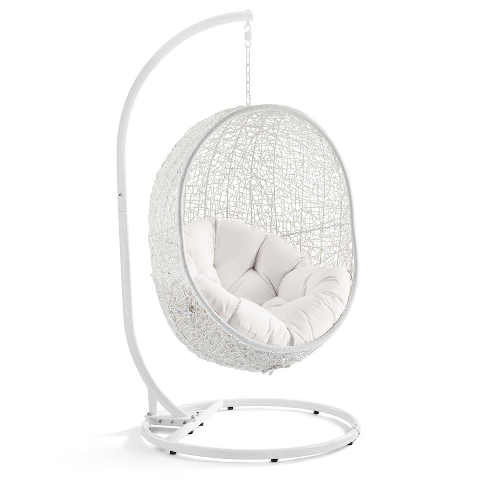 Hide Outdoor Patio Sunbrella Swing Chair With Stand