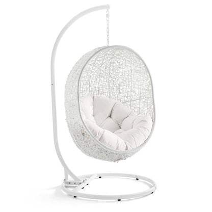 Hide Outdoor Patio Sunbrella Swing Chair With Stand