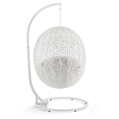 Hide Outdoor Patio Sunbrella Swing Chair With Stand