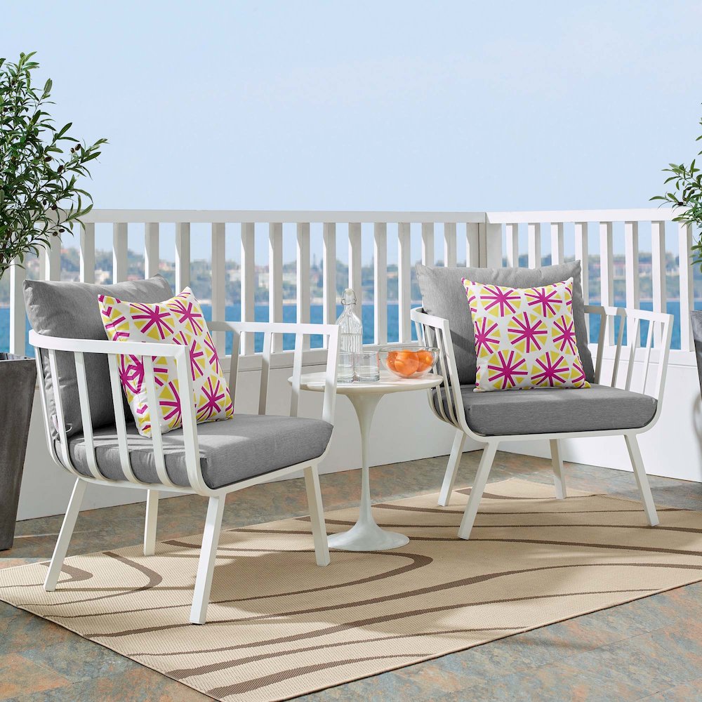 Riverside Outdoor Patio Aluminum Armchair Set of 2