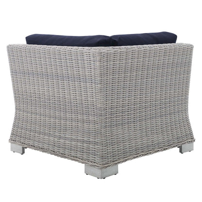 Conway Sunbrella Outdoor Patio Wicker Rattan Corner Chair