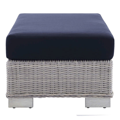 Conway Sunbrella Outdoor Patio Wicker Rattan Ottoman